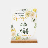 メイン絞りエレガントブライダルシャワーギフトカード アクリルサイン (正面)