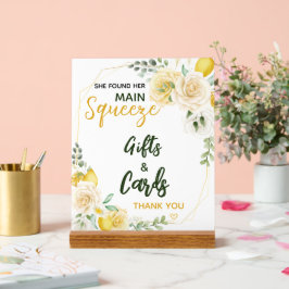 メイン絞りエレガントブライダルシャワーギフトカード アクリルサイン