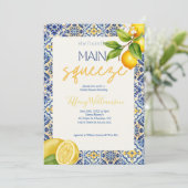 メイン絞りタイルイタリアンブライダルシャワー招待 招待状 (スタンド正面)