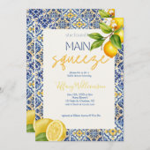 メイン絞りタイルイタリアンブライダルシャワー招待 招待状 (正面/裏面)