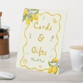 メイン絞りブライダルシャワーレモンカード&ギフト 台座サイン (インサイチュ)