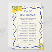 メイン絞りブライダルシャワー彼女はむしろゲーム 招待状 (正面)