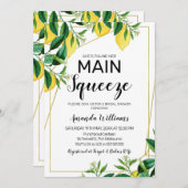 メイン絞りラインアートブライダルシャワー招待状 招待状 (正面/裏面)