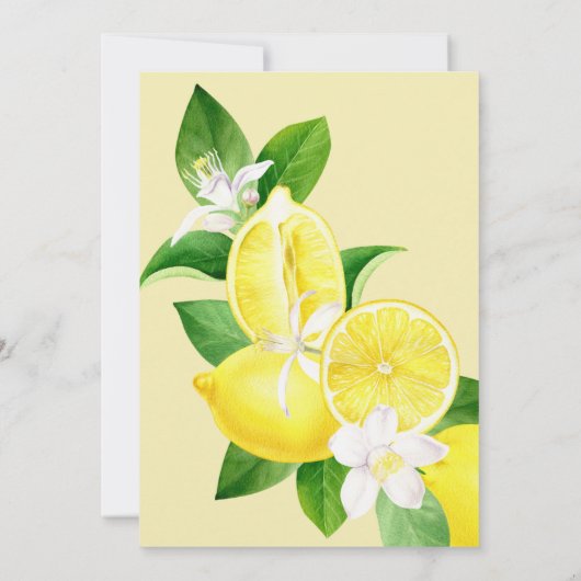 メイン絞りレモエレガントンイエローシトラスシャワー 招待状 (裏面)