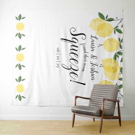 メイン絞りレモンウェディングシャワー写真の背景 タペストリー (インサイチュ(横))