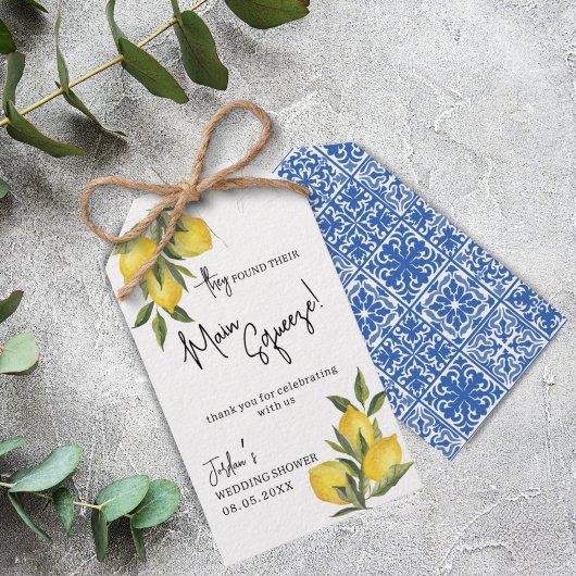 メイン絞りレモンタイル地中海のシャワーのお気に入り ギフトタグ