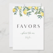 メイン絞りレモンブライダルシャワーウィズサイン 案内状 (正面)