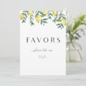 メイン絞りレモンブライダルシャワーウィズサイン 案内状 (スタンド正面)