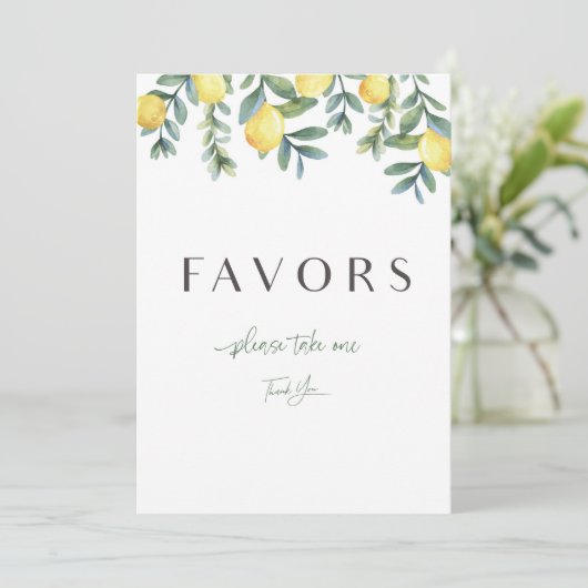 メイン絞りレモンブライダルシャワーウィズサイン 案内状 (スタンド正面)