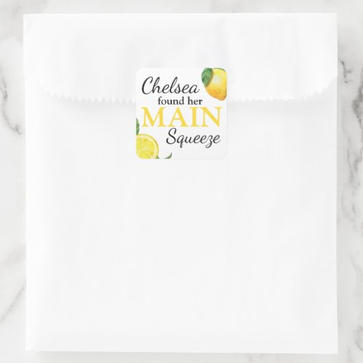 メイン絞りレモンブライダルシャワーシール スクエアシール (バッグ)