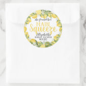 メイン絞りレモンブライダルシャワーラベルシール ラウンドシール (バッグ)