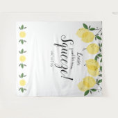 メイン絞りレモンブライダルシャワー写真の背景 タペストリー (正面(横))