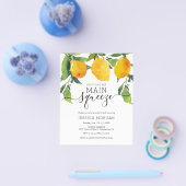 メイン絞りレモンブライダルシャワー招待カード チラシ (シングル)