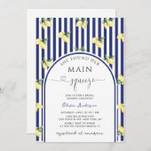 メイン絞りレモンブライダルシャワーQRコード 招待状 (正面/裏面)