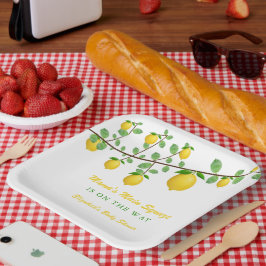 メイン絞りレモンベビー男女兼用シャワー ペーパープレート