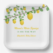 メイン絞りレモンベビー男女兼用シャワー ペーパープレート (正面)