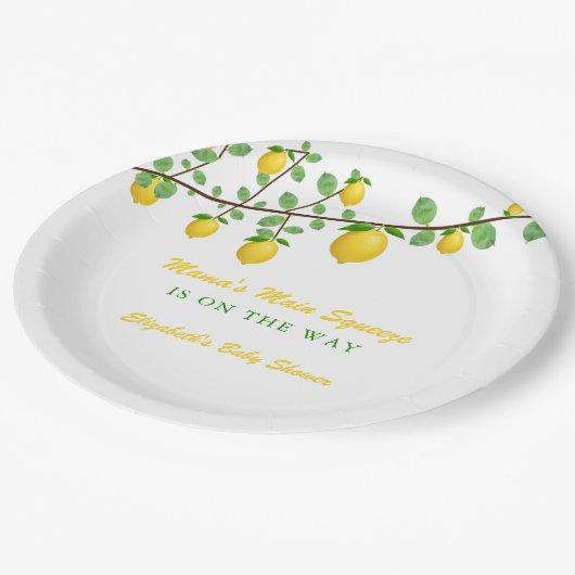 メイン絞りレモンベビー男女兼用シャワー ペーパープレート (アングル)