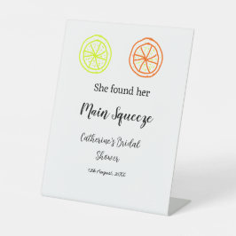 メイン絞りレモン柑橘類ブライダルシャワー追加の名前d 台座サイン