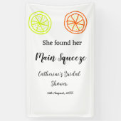 メイン絞りレモン柑橘類ブライダルシャワー追加の名前d 横断幕 (縦)