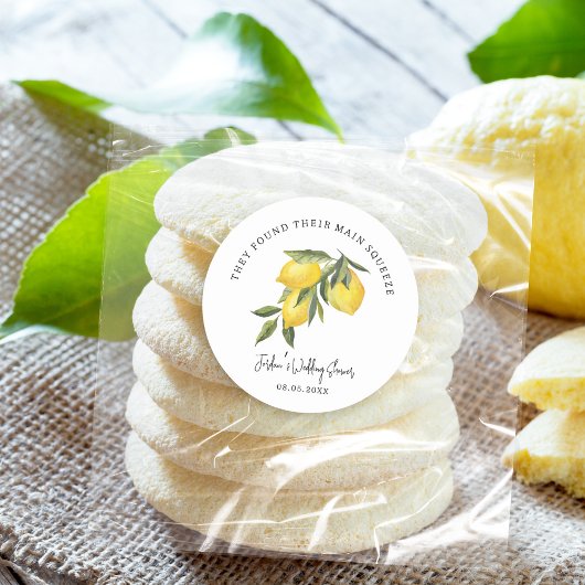 メイン絞りレモン結婚ズまたはブライダルシャワー ラウンドシール