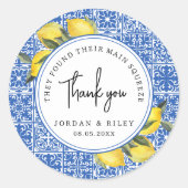 メイン絞りレモン&タイルシャワーありがとうお願い ラウンドシール (正面)