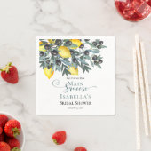 メイン絞りレモン |ブラックオリーブブライダルシャワー スタンダードカクテルナプキン (インサイチュ)