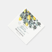 メイン絞りレモン |ブラックオリーブブライダルシャワー スタンダードカクテルナプキン (角)