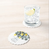 メイン絞りレモン |ブラックオリーブブライダルシャワー ペーパーコースター (インサイチュ)