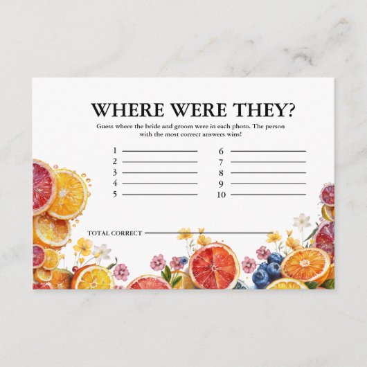 メイン絞り柑橘類どこ彼らはブライダルゲーム エンクロージャーカード (正面)