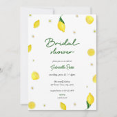 メイン絞り柑橘類レモンブライダルシャワー招待 招待状 (正面)