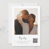 メイン絞り水色フォトQRブライダルシャワー 招待状 (裏面)