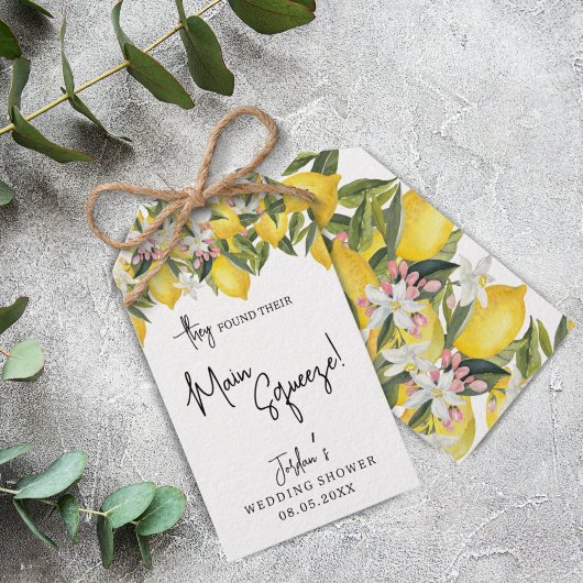 メイン絞り水色フローラレモンシャワーの好意 ギフトタグ