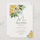 メイン絞り焼きオレンジ色の水カラーブライダルシャワー 招待状 (正面)