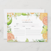 メイン絞り | シトラスブライダルシャワーレシピカード 招待状 (正面)