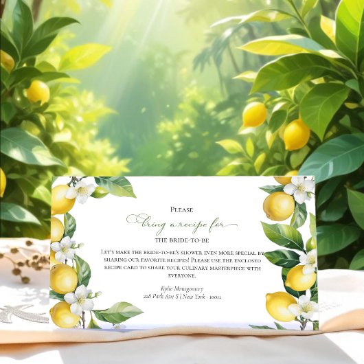 メイン絞り | ブライダルシャワーレシピ要求カード エンクロージャーカード