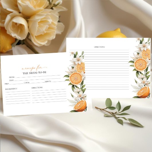 メイン絞り | レモンブライダルシャワーレシピカード 招待状