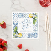 メイン絞り | レモン地中海のブライダルシャワー スタンダードカクテルナプキン (インサイチュ)