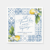 メイン絞り | レモン地中海のブライダルシャワー スタンダードカクテルナプキン (正面)