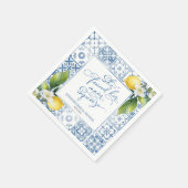 メイン絞り | レモン地中海のブライダルシャワー スタンダードカクテルナプキン (角)