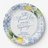 メイン絞り | レモン地中海のブライダルシャワー ペーパープレート (正面)