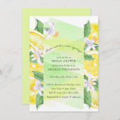 メイン絞り |柑橘類 |レモンイエローブライダルシャワー 招待状 (正面/裏面)
