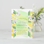 メイン絞り |柑橘類 |レモンイエローブライダルシャワー 招待状 (スタンド正面)