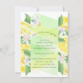 メイン絞り |柑橘類 |レモンイエローブライダルシャワー 招待状