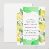 メイン絞り |柑橘類 |レモンイエローブライダルシャワー 招待状 (正面/裏面)