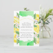 メイン絞り |柑橘類 |レモンイエローブライダルシャワー 招待状 (スタンド正面)