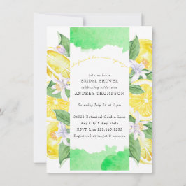 メイン絞り |柑橘類 |レモンイエローブライダルシャワー 招待状