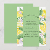 メイン絞り |柑橘類 |レモンイエローブライダルシャワー 招待状 (正面/裏面)