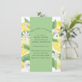 メイン絞り |柑橘類 |レモンイエローブライダルシャワー 招待状 (スタンド正面)