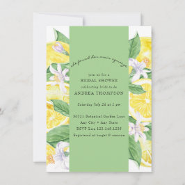メイン絞り |柑橘類 |レモンイエローブライダルシャワー 招待状
