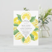 メイン絞り |柑橘類 |レモンイエローブライダルシャワー 招待状 (スタンド正面)